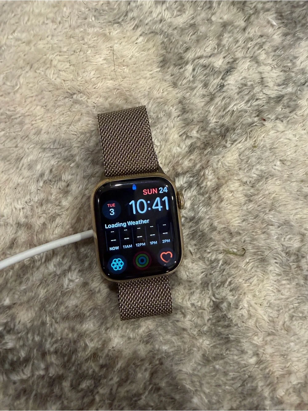 Apple Watch Series 7 Gold Stainless Steel Case with Gold Milanese Loop 41mm